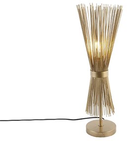 Rustykalna lampa stołowa mosiądz - Broom