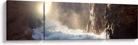 Obraz - Skały i fale oceanu (170x50 cm)