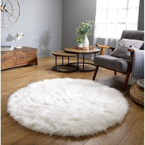 Biały okrągły dywan Flair Rugs Sheepskin, ⌀ 120 cm