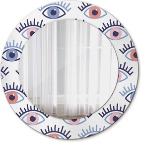 Lustro z nadrukiem dekoracyjne okrągłe Styl nowoczesnych oczu
