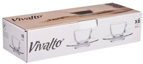 Szklane filiżanki do espresso ze spodkami, 6 sztuk, 85 ml