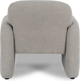 Szary fotel tapicerowany tkaniną boucle L9-W55