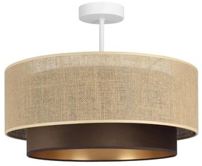 Przysufitowy żyrandol SARTA 1xE27/60W/230V brązowy/juta