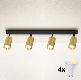 Brilagi - ściemnialna oprawa punktowa LED RGBW SELE GOLDEN 4xGU10/6W/230V 3000K czarny/złoty