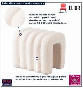 Stylowa kremowa pufa w stylu boho K4-B99