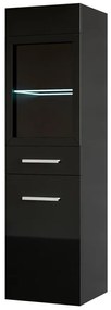 Słupek łazienkowy czarny z diodami LED - Dł.30 x Szer.30 x Wys.109 cm - LAURINE