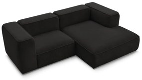 Czarny narożnik z materiału bouclé (prawostronny) Zephyr – Bobochic Paris