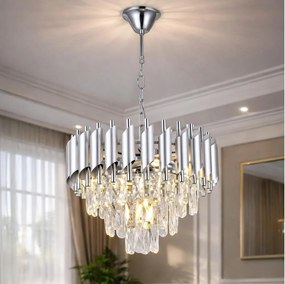 Brilagi - Żyrandol na łańcuchu ECLIPSE 5xE14/10W/230V śr. 38 cm srebrny