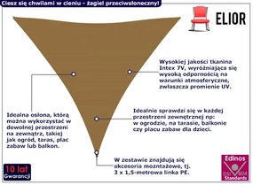 Trójkątny żagiel zacieniający do ogrodu taupe - Satus