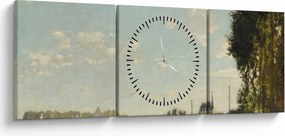 Obraz - Claude Monet, Argenteuil, reprodukcje (z zegarem) (90x30 cm)