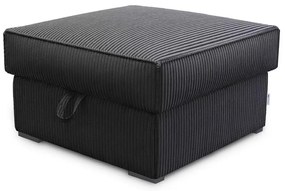 Czarny taboret SMART COSARO z miejscem do przechowywania 65x65 cm