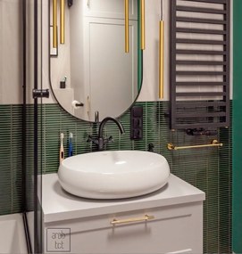 Umywalka ceramiczna nablatowa owalna biała 64 x 42 cm MORINA