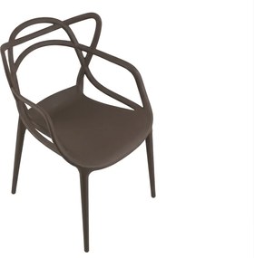 Brązowe krzesło plastikowe KATO