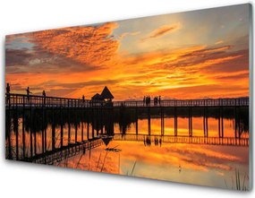 Szkło Dekoracyjne do Kuchni Most Wiszący Nad Oceanem