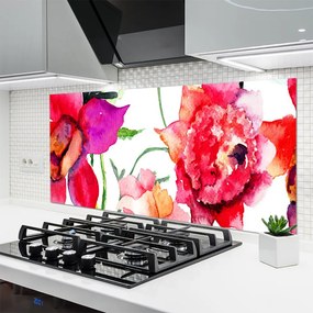 Szkło do Kuchni na Ścianę Artystyczny Portret Kwiatowy