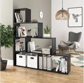 Półka na schody czarny 163x29x155