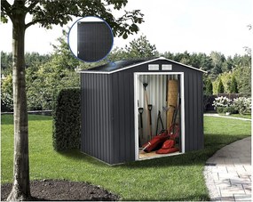 Metalowa szopa ogrodowa - "Vegas" - 5,29 m² z panelami słonecznymi - Szary