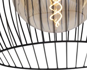 Designerska okrągła lampa wisząca czarna 40 cm - Dos