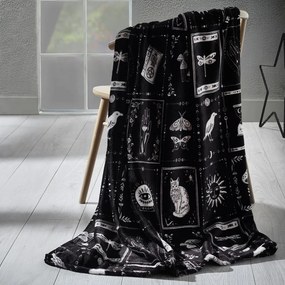 Czarny koc z motywem Halloween z mikropluszu 130x170 cm Enchanted Witchcraft – Catherine Lansfield
