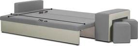 Kanapa sofa 3 os z funkcją spania DAKOTA2 Jasny szary/Ciemny szary