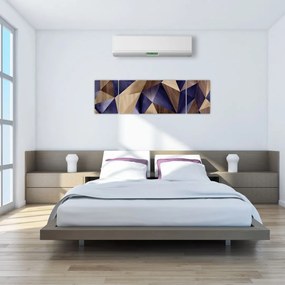 Obraz - 3D drewniane trójkąty (170x50 cm)