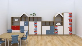 Stół przedszkolny Smart trapez 140x70 cm, rozmiar 0-3, blat biały / nogi szare