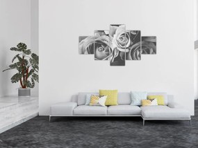 Obraz - Róża, czarno - biały (125x70 cm)