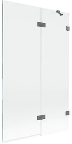 Mexen Lunar parawan nawannowy 2-skrzydłowy prawy 110 x 150 cm, transparent, gun metal - 897-110-100-95-00-P