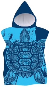 Zestaw rodzinny Ręczników plażowych INDIGO w formie poncza, 2 sztuki, niebieska.