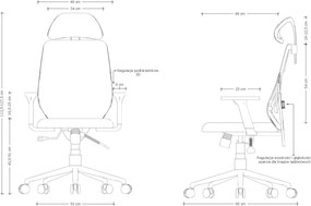 Ergonomiczne krzesło biurowe Chester, czarna tkanina, zgodne z normą BHP