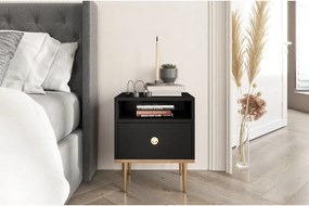 Czarna nowoczesna szafka nocna Skandica HARMONI