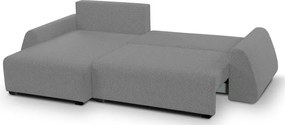 Narożnik ALMI Lewostronny z funkcją spania, wolnostojący tkanina EXCITE ME 05 Srebrny
