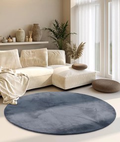 Dywan pluszowy Leon Villeroy &amp; Boch antracytowy 200 cm x 200 cm koło