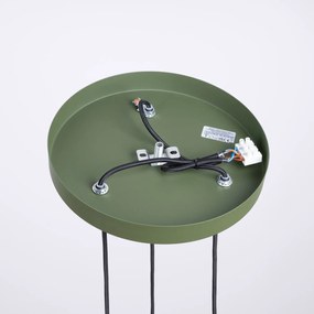 Lampa wisząca HALO 3P zielona oliwka ryflowana SOLLUX  LIGHTING