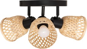 Lampy sufitowe LIO 3 klosze z plecionego bambusa, 3 x Ø 25 cm