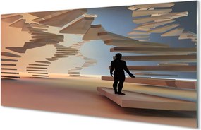 Panel szklany do Kuchni Przestrzenna Konstrukcja Schodów