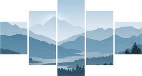 Obraz - Góry oczami grafika (125x70 cm)