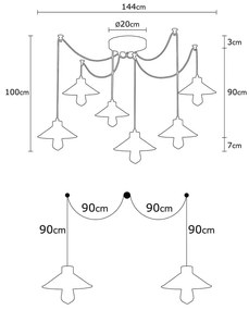 Lampa wisząca z metalowym kloszem Manavgat – Opviq lights