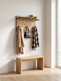 Wieszak Z Nowoczesny Półką Dąb Craft + Satyna E3-Z07