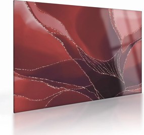 Obraz na szkle - Czerwony abstrakcyjny kwiat N⁰2 (70x50 cm)