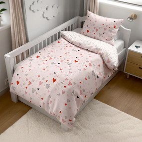 PrzytulneMieszkanie.pl PrzytulneMieszkanie.pl Pościel z kory do łóżeczka Renforcé LOVITA różowa Rozmiar pościeli: 45 x 65 cm | 90 x 140 cm