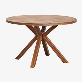 Okrągły Stół Jadalniany Z Drewna Naele Ø120 Cm & Akacja Brąz - Sklum