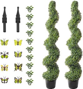 Sztuczna Roślina, SucceBuy 150 cm Sztuczny Buks Topiary, Odporny na UV, Sztuczna Roślina, Wystrój Domu, 2 Opakowania