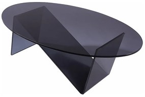 Stolik kawowy ze szkła hartowanego - Antracytowy - ELOWEN