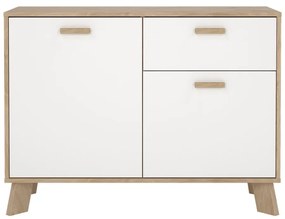 Biało-naturalna komoda w dekorze dębu 99x73x39 cm Ikast – Tvilum