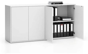 Szafka biurowa z drzwiami LAYERS, długa, 1582 x 400 x 777, biała