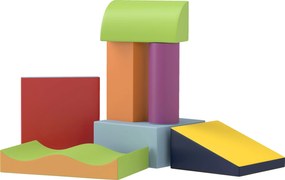 HOMCOM Klocki Piankowe dla Dzieci, rozwijają kreatywność, Skóra Syntetyczna, 40x40x20 cm, Wielobarwny, 1-3 Lata