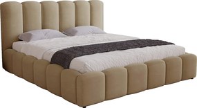 Łóżko tapicerowane 180x200 Florent - łóżko z pojemnikiem i stelażem metalowym - welur, brązowy (Magic Velvet 2206)