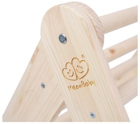 Drabinka pikler z litego drewna sosnowego w naturalnym kolorze 60x60x60 cm Montessori – Meowbaby