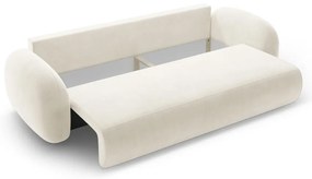 Kremowa aksamitna rozkładana/ze schowkiem sofa 262 cm Tonale – Cosmopolitan Design